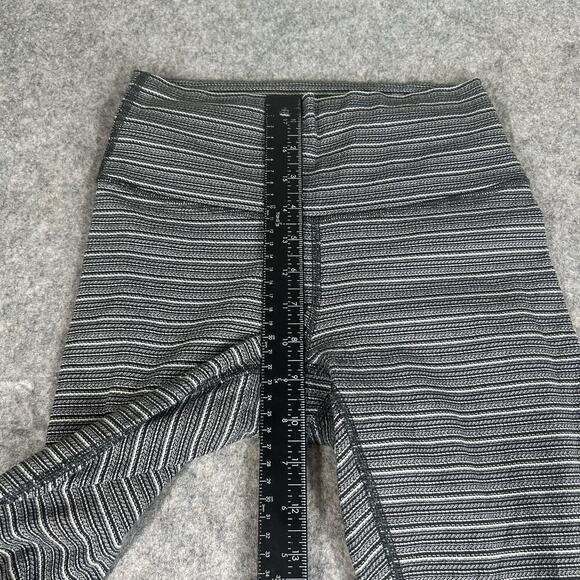 Lululemon Leggings Women’s 4 High Times Textured Striped Pant Black White - Picture 3 of 7